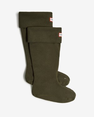 Hunter Recycled Fleece Cuff Tall Férfi Kiegészítők Sötétolivazöld | TOQ-710829