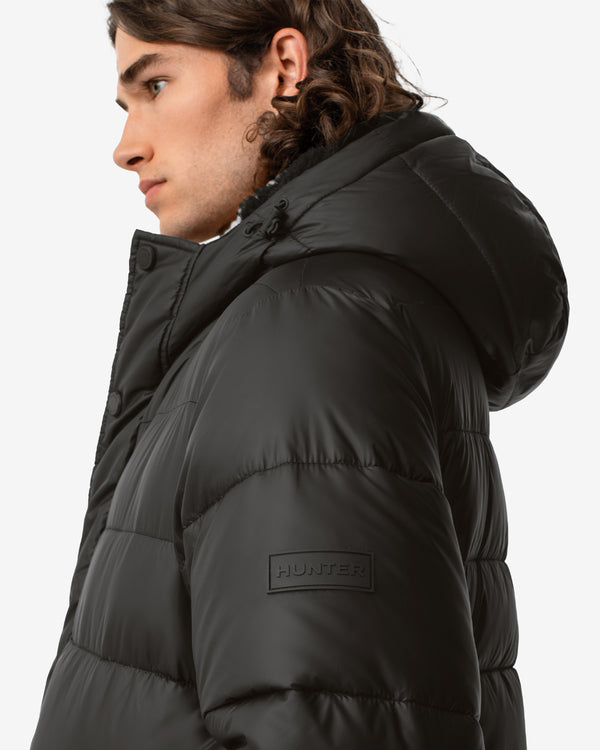 Hunter Intrepid Long Puffer Férfi Ruhák Fekete | ATF-935270