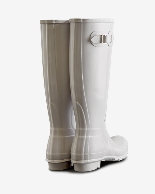 Hunter Original Tall Gloss Wellington Női Hosszúszárú Csizma Fehér | GNZ-640591