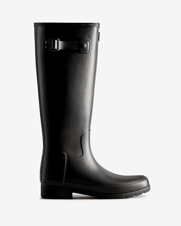 Hunter Refined Tall Wide Wellington Női Hosszúszárú Csizma Fekete | WDV-479825