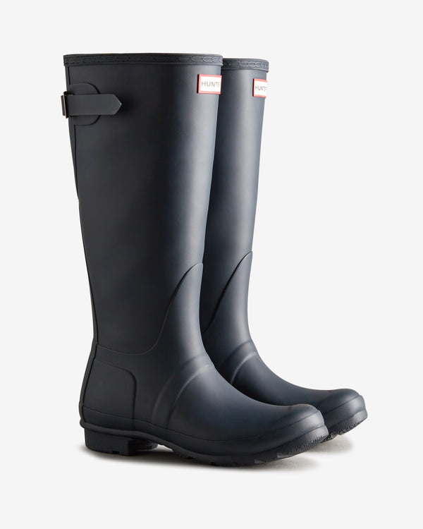 Hunter Tall Back Adjustable Wellington Női Hosszúszárú Csizma Sötétkék | HGI-879360