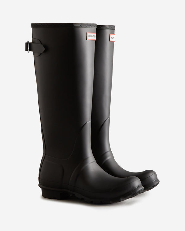 Hunter Tall Back Adjustable Wellington Női Hosszúszárú Csizma Fekete | FHI-267539