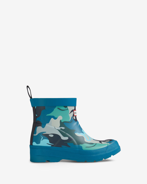 Hunter Water Camo Print Play Wellington Gyerek Csizma Kék | DNT-714956